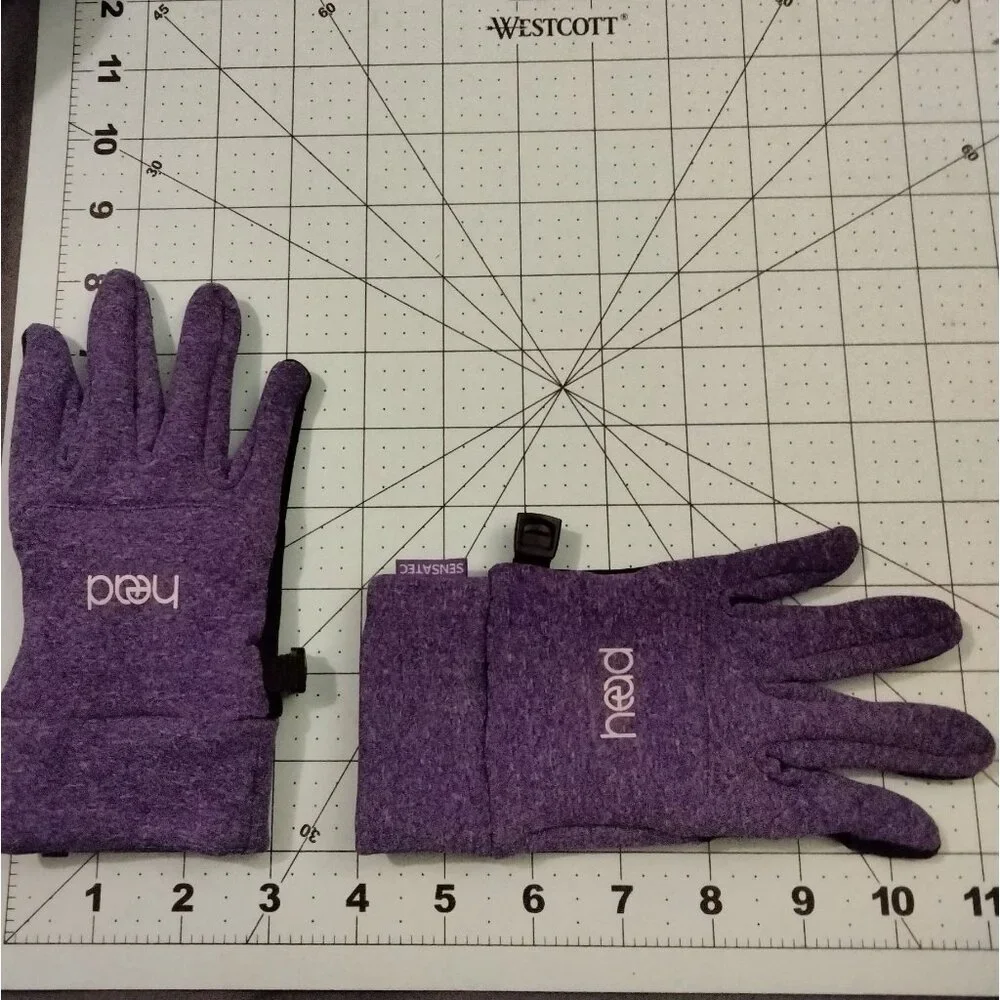 Head Childs Purple Gloves Clip Sensatec Touchscreen Kids L Large